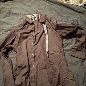 American Eagle Outfitters Men's Dark Brown Striped Shirt Jacket